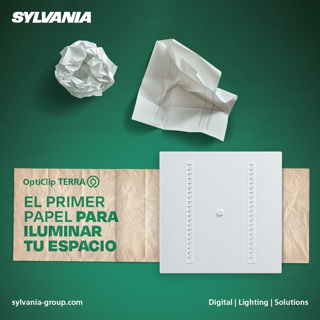 Sylvania presenta OptiClip TERRA, la primera luminaria LED de papel con un marco 100% reciclable